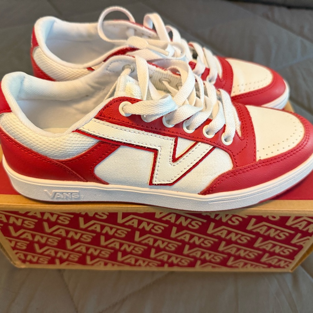 Vans Classic Red and White Low-Tops